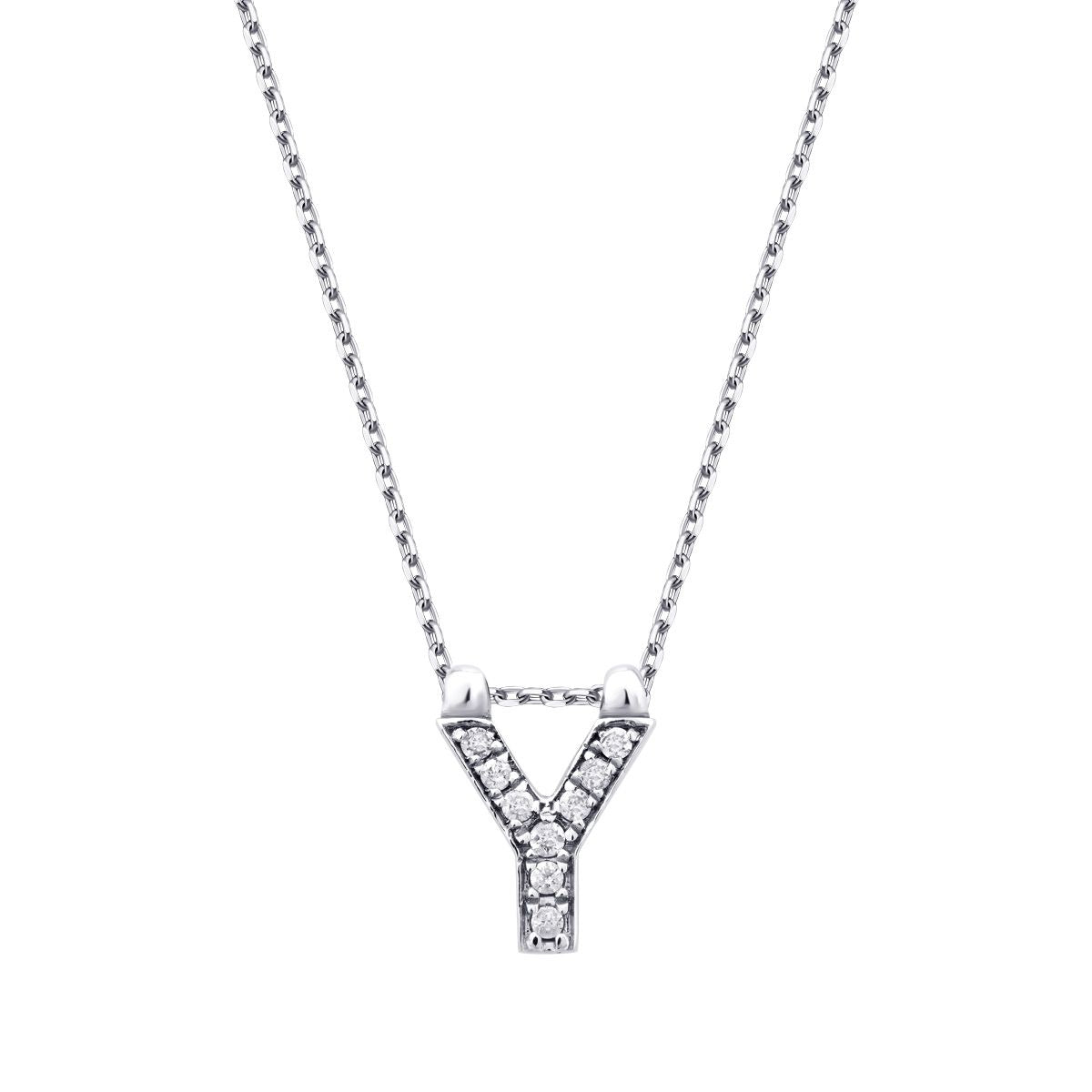 0.05 Carat Diamond Y Letter Necklace