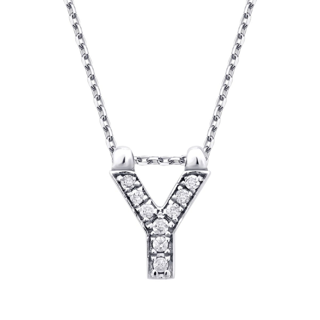 0.05 Carat Diamond Y Letter Necklace