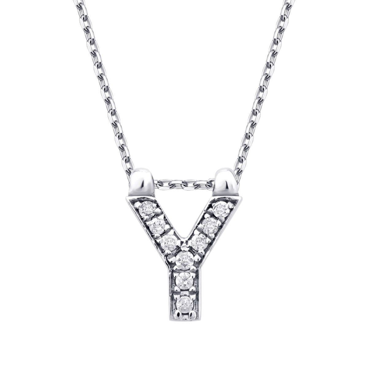 0.05 Carat Diamond Y Letter Necklace