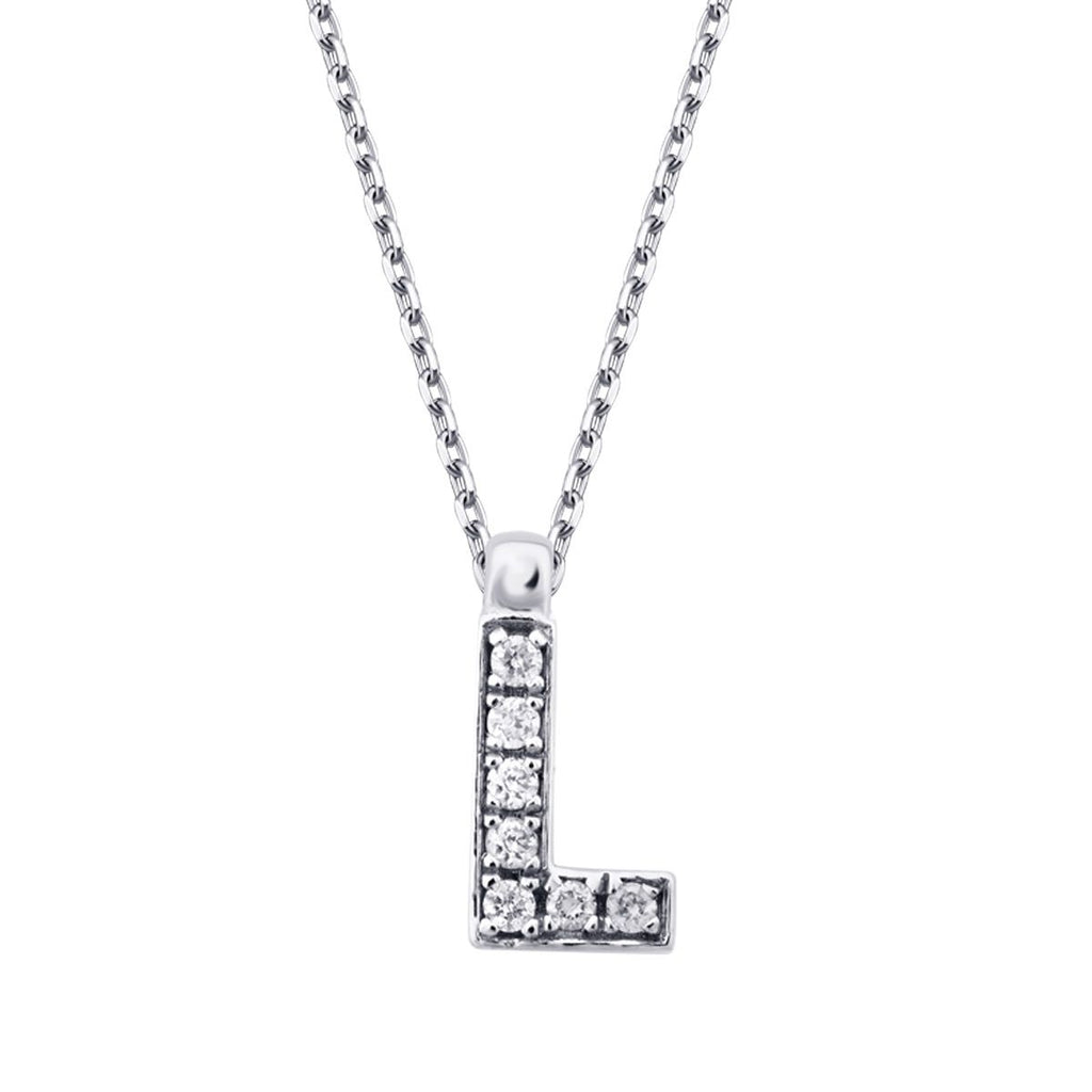 0.05 Carat Diamond L Letter Necklace