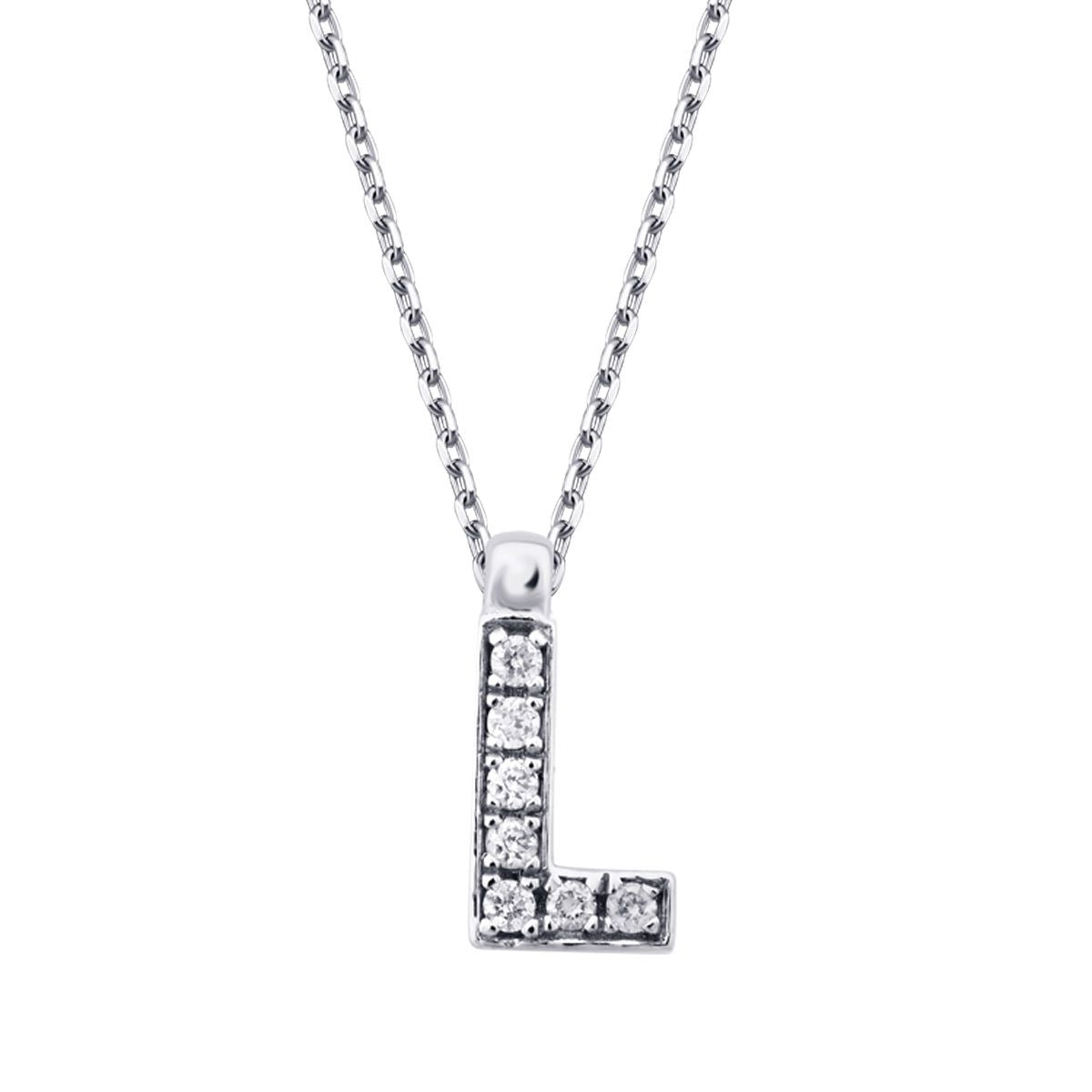 0.05 Carat Diamond L Letter Necklace