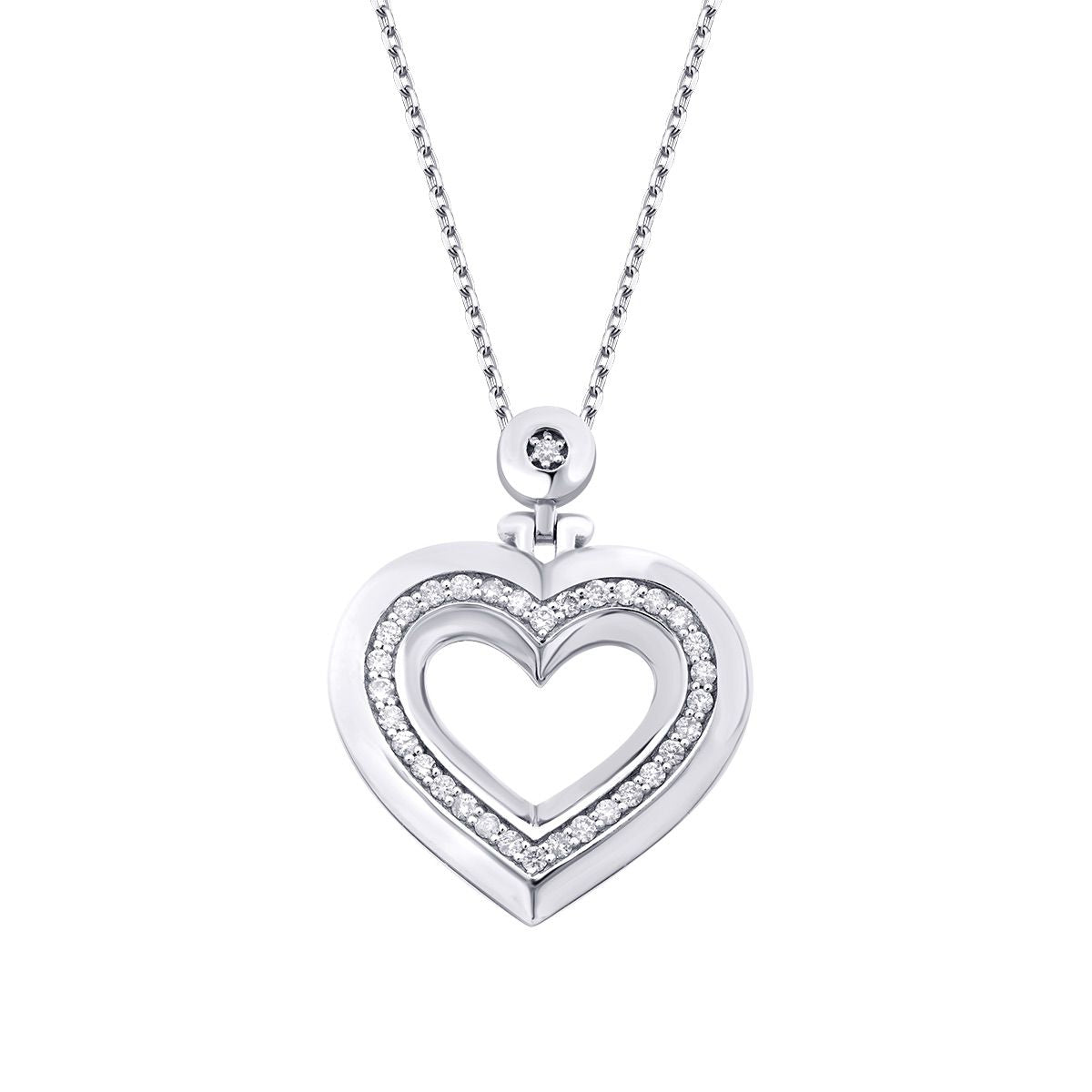 0.25 Carat Diamond Round Heart Trend Necklace