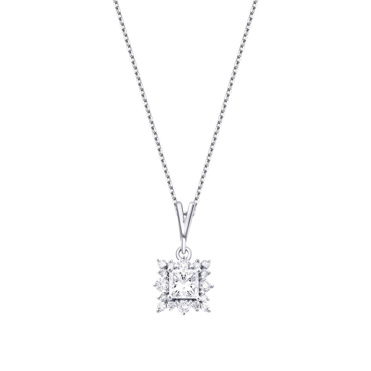 0.48 Carat Diamond Square Necklace