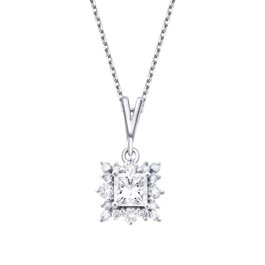0.48 Carat Diamond Square Necklace