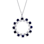 2.07 Carat Diamond Round Sapphire Trend Necklace