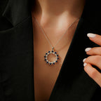 2.07 Carat Diamond Round Sapphire Trend Necklace