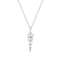 0.32 Carat Diamond Baguette Stone Dangle Necklace