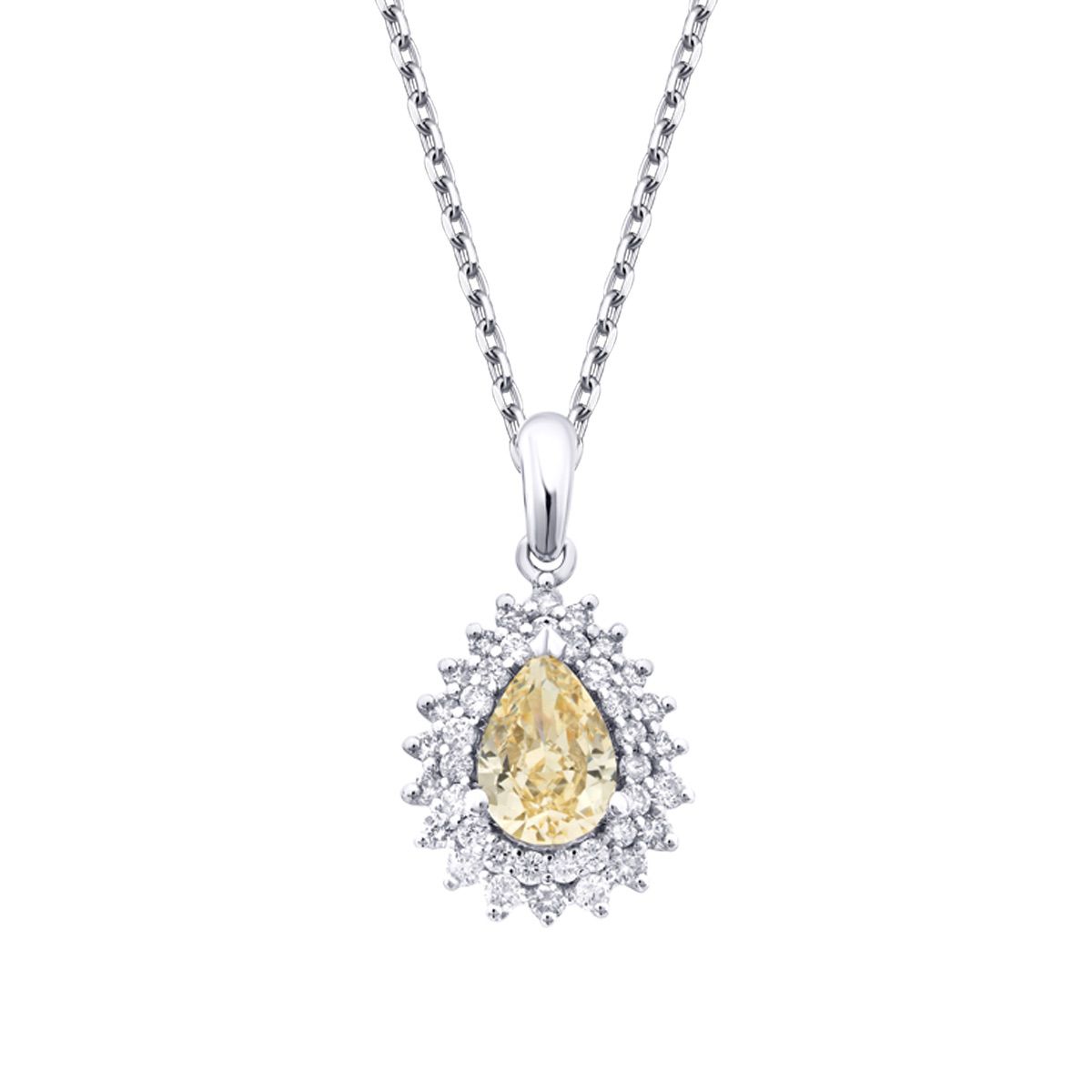 1.81 Carat Diamond Fancy Pear Necklace