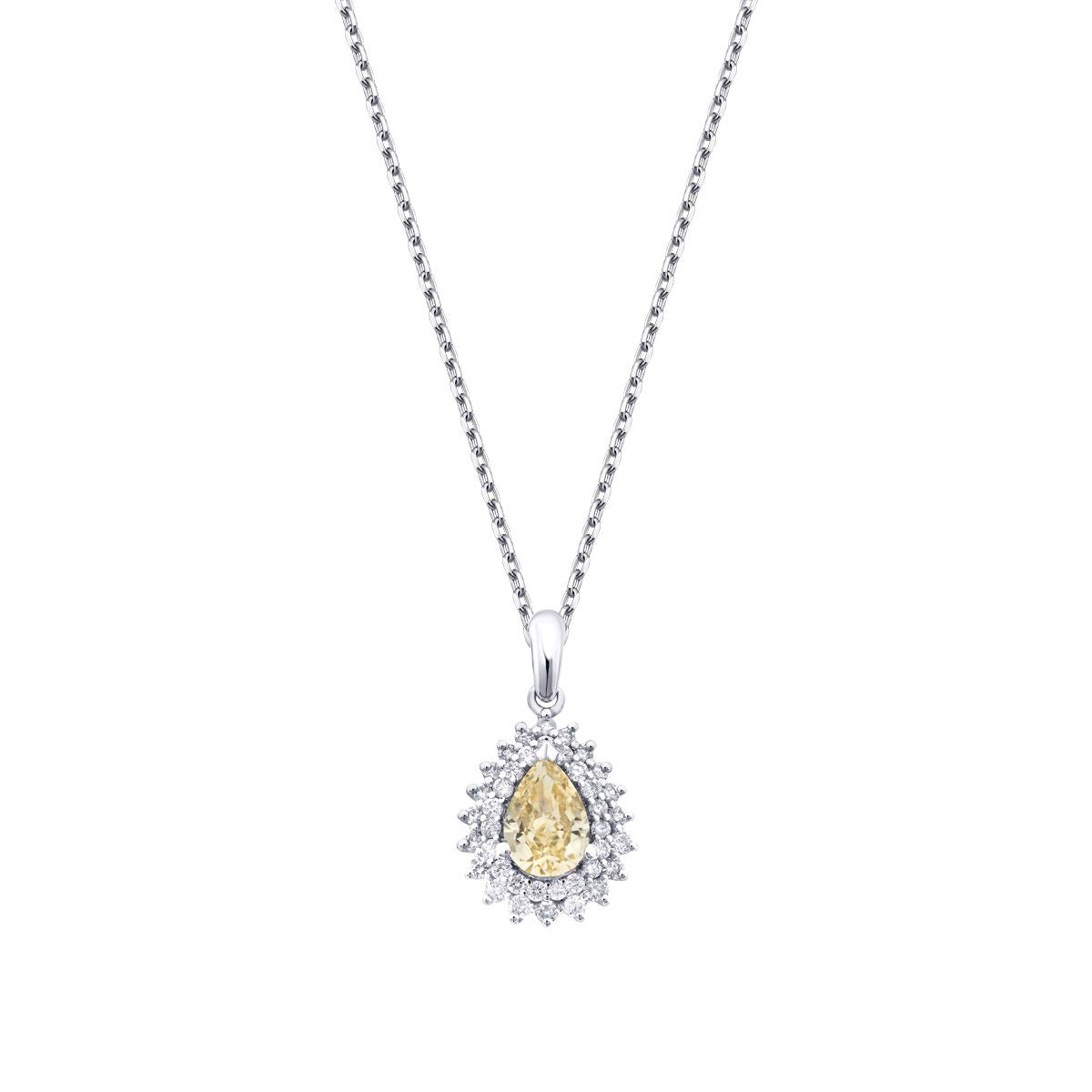 1.81 Carat Diamond Fancy Pear Necklace