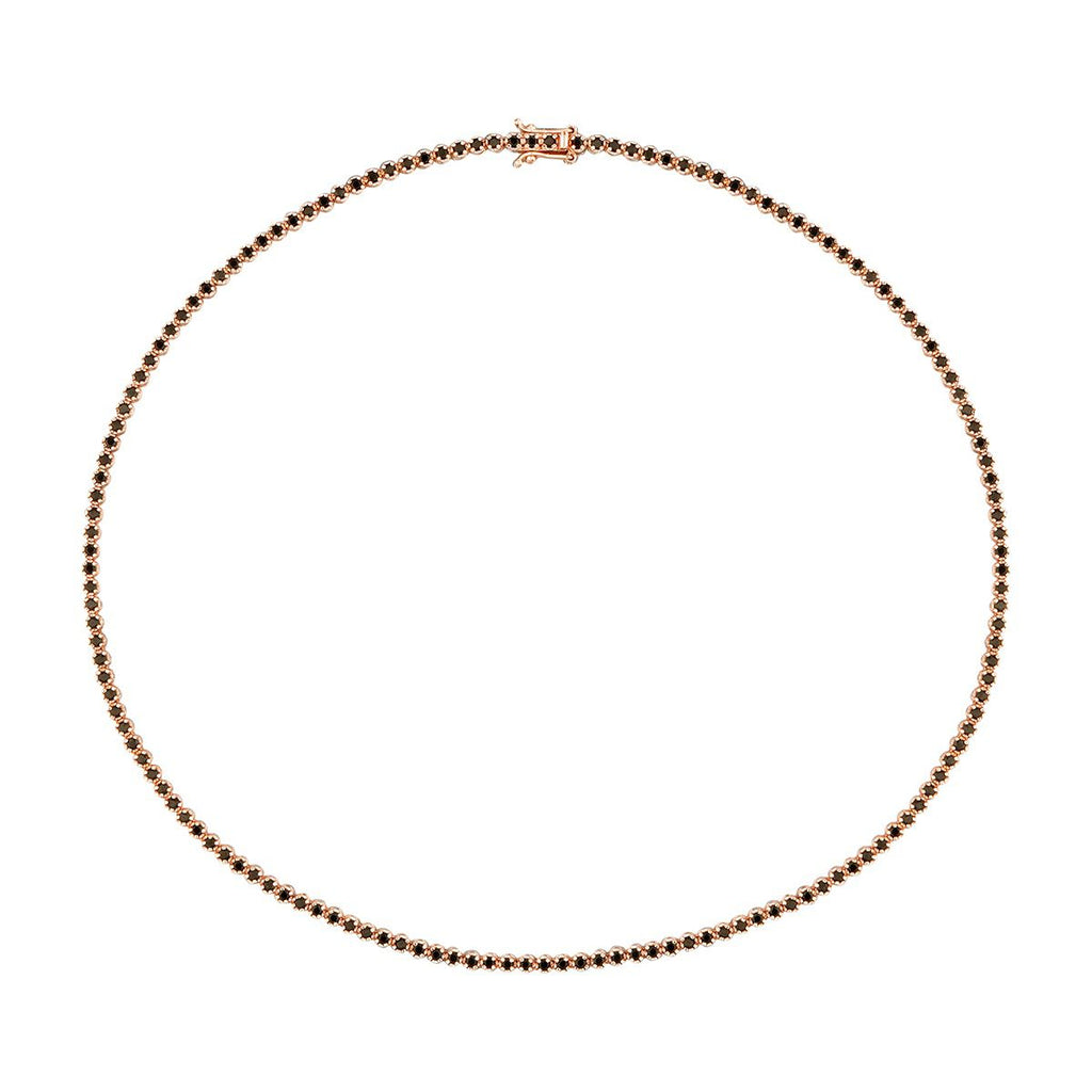 5.71 Carat Black Stone Tennis Neckband