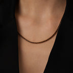 5.71 Carat Black Stone Tennis Neckband