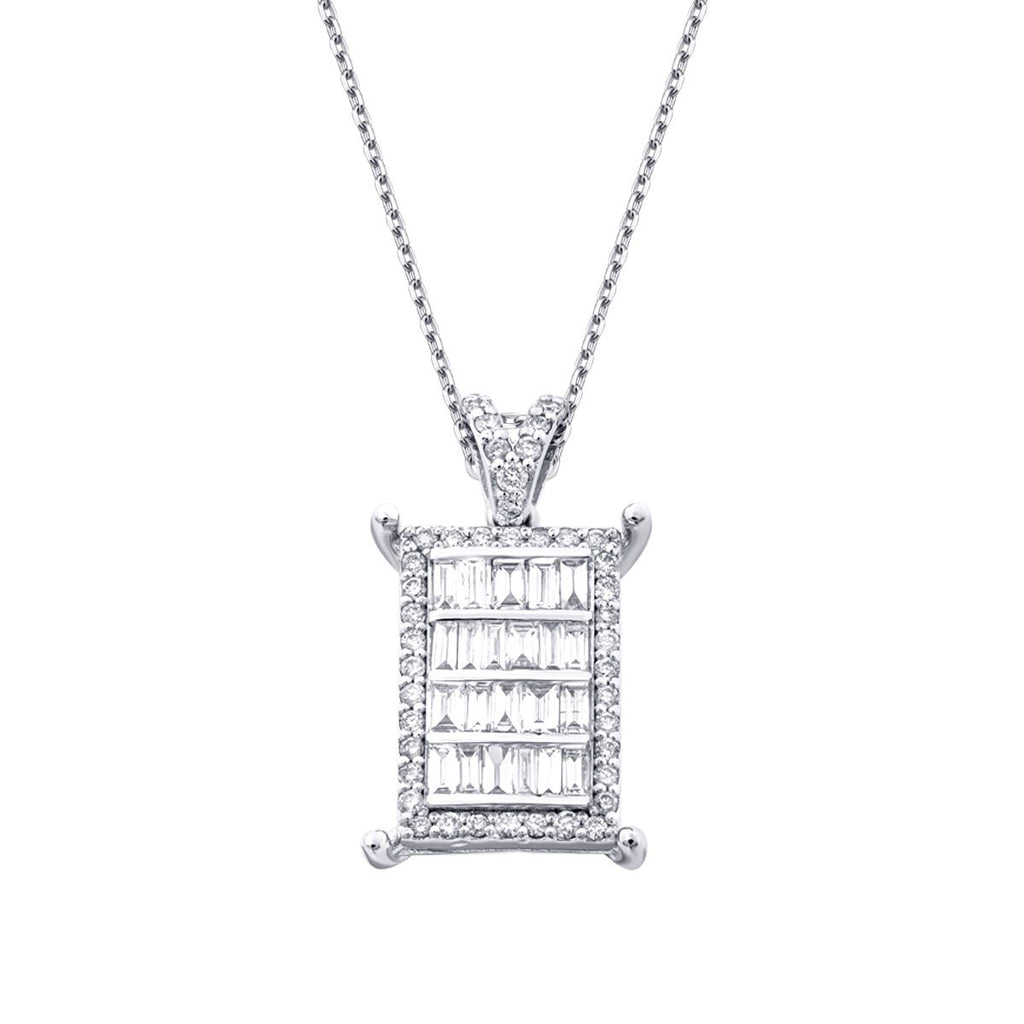 0.49 Carat Diamond Baguette Necklace