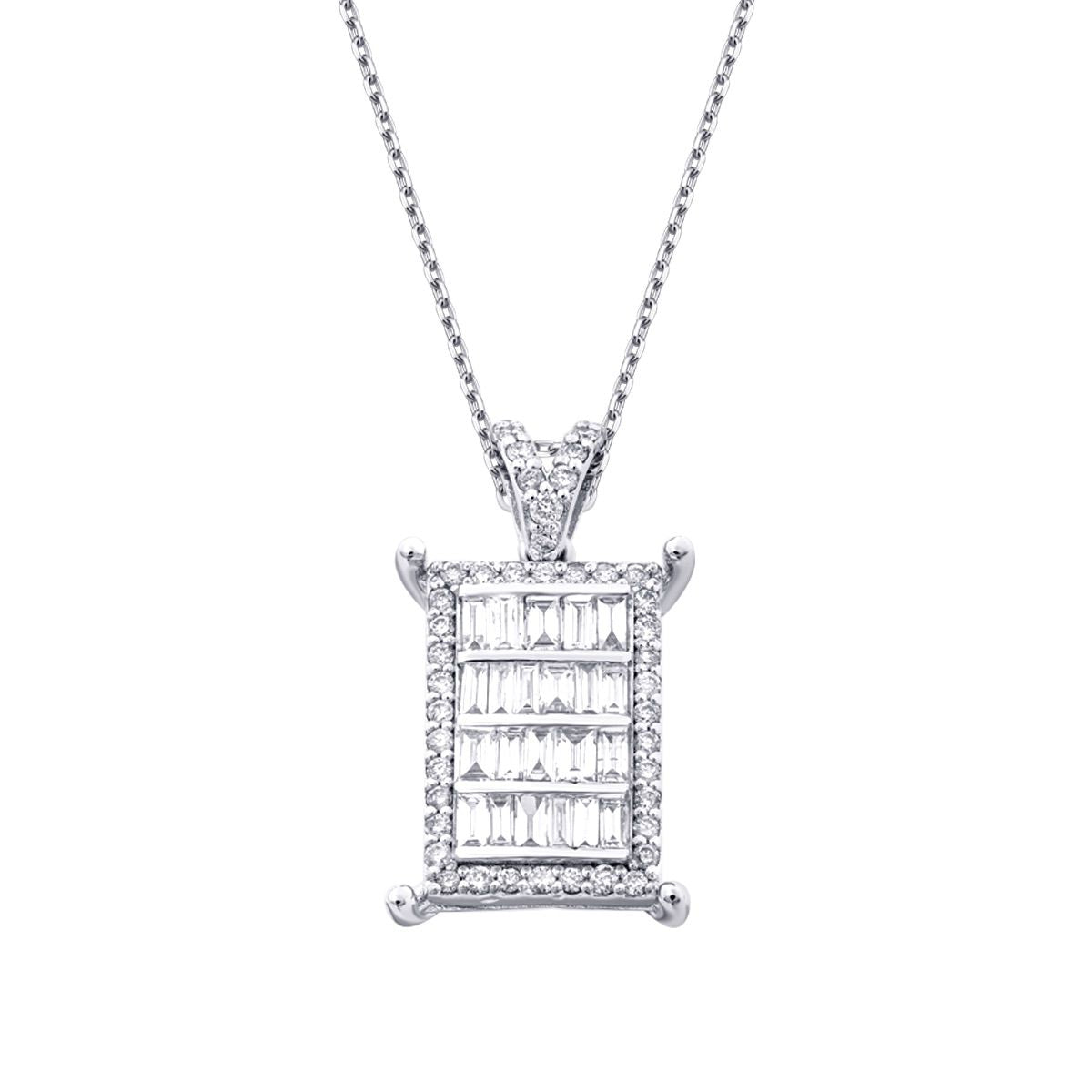 0.49 Carat Diamond Baguette Necklace