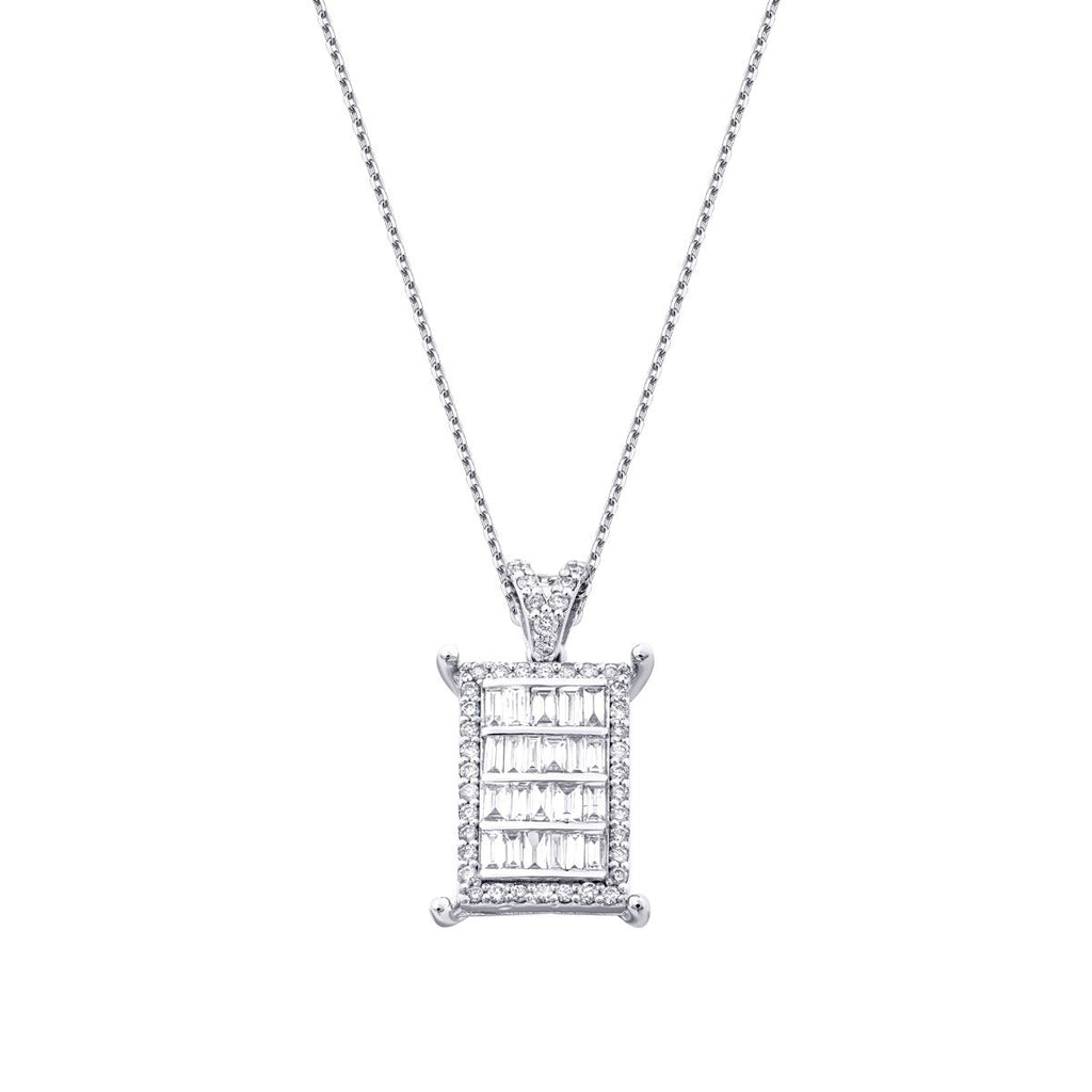 0.49 Carat Diamond Baguette Necklace