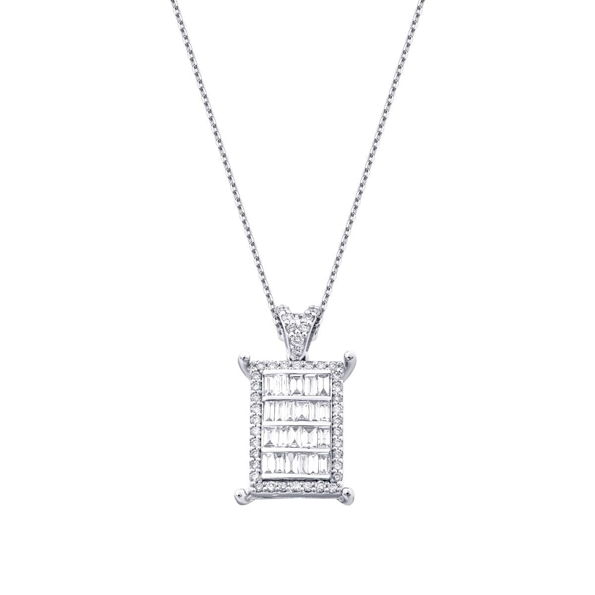 0.49 Carat Diamond Baguette Necklace