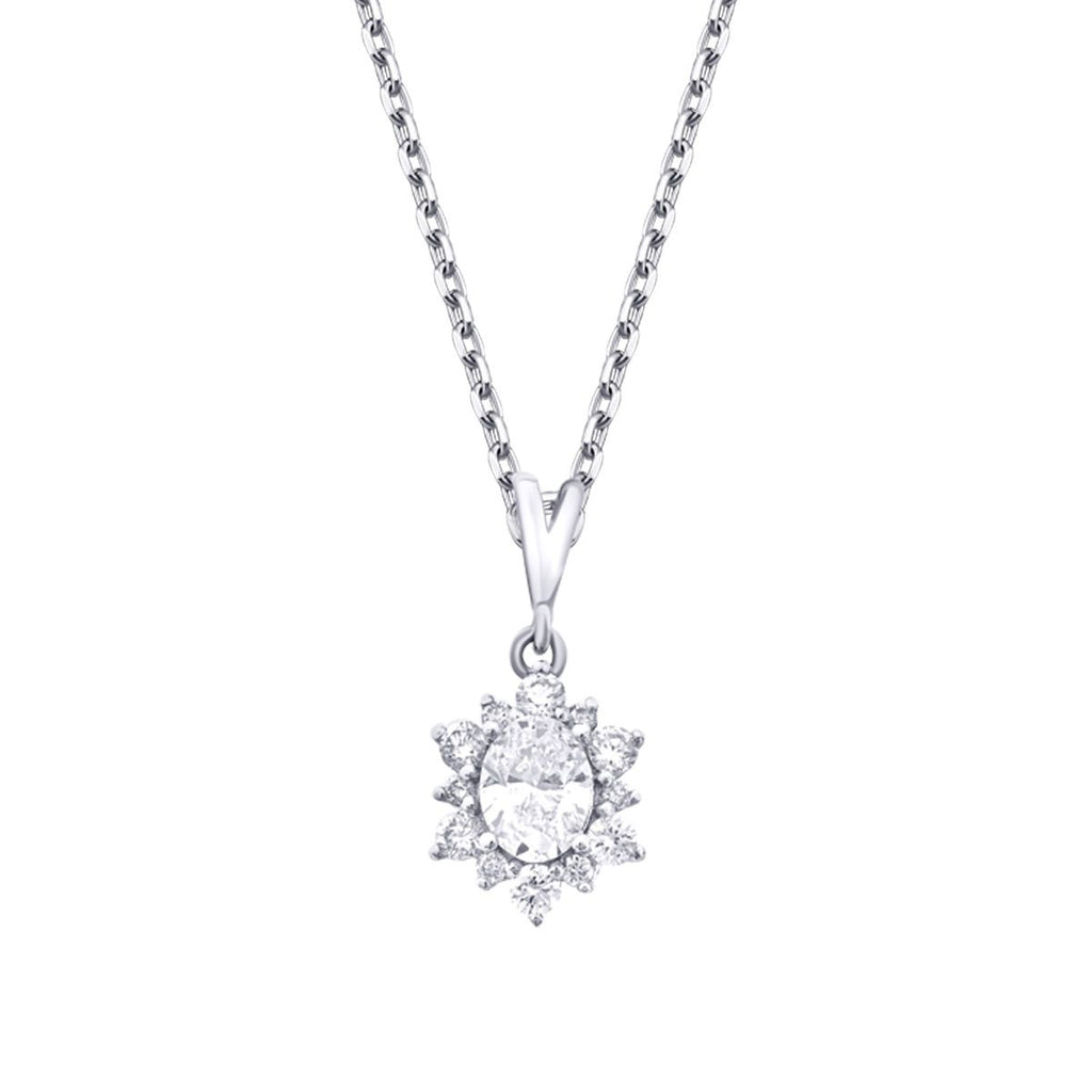 0.44 Carat Diamond Oval Necklace