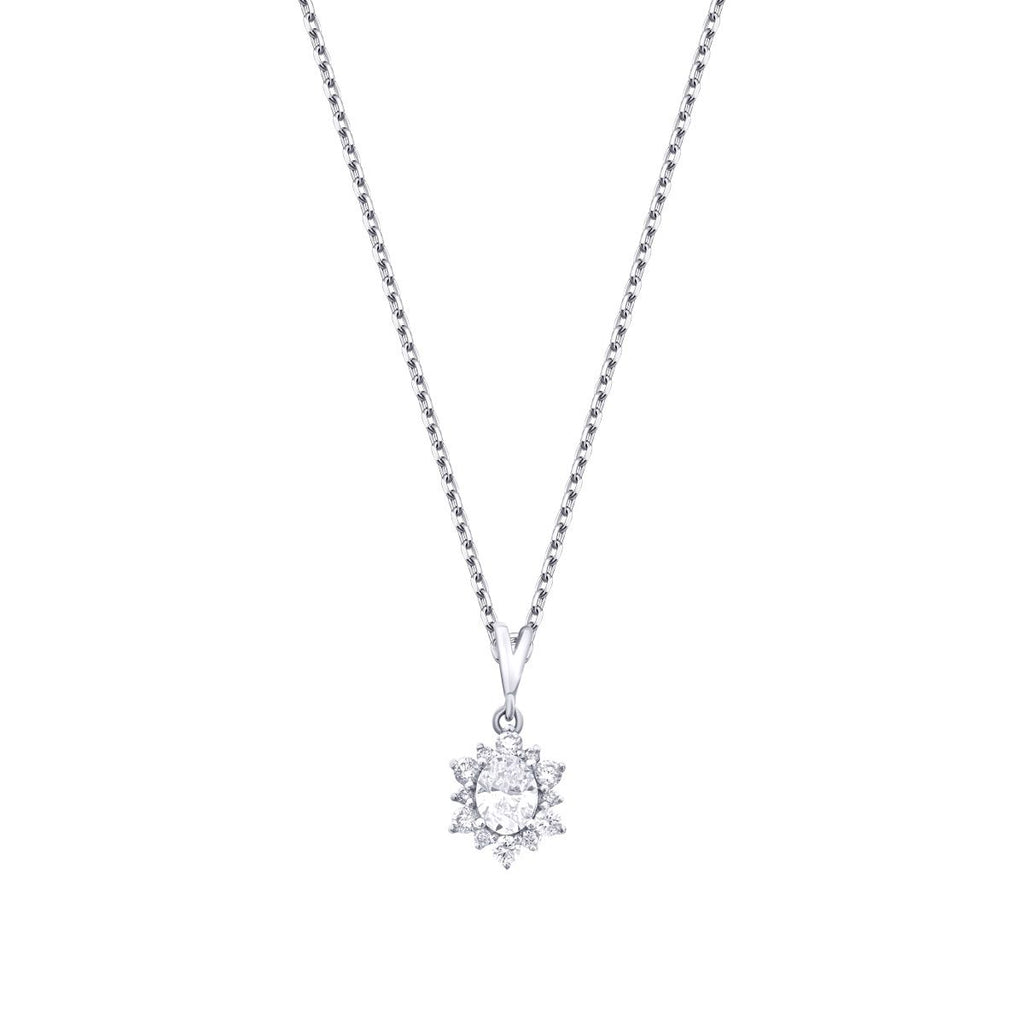 0.44 Carat Diamond Oval Necklace