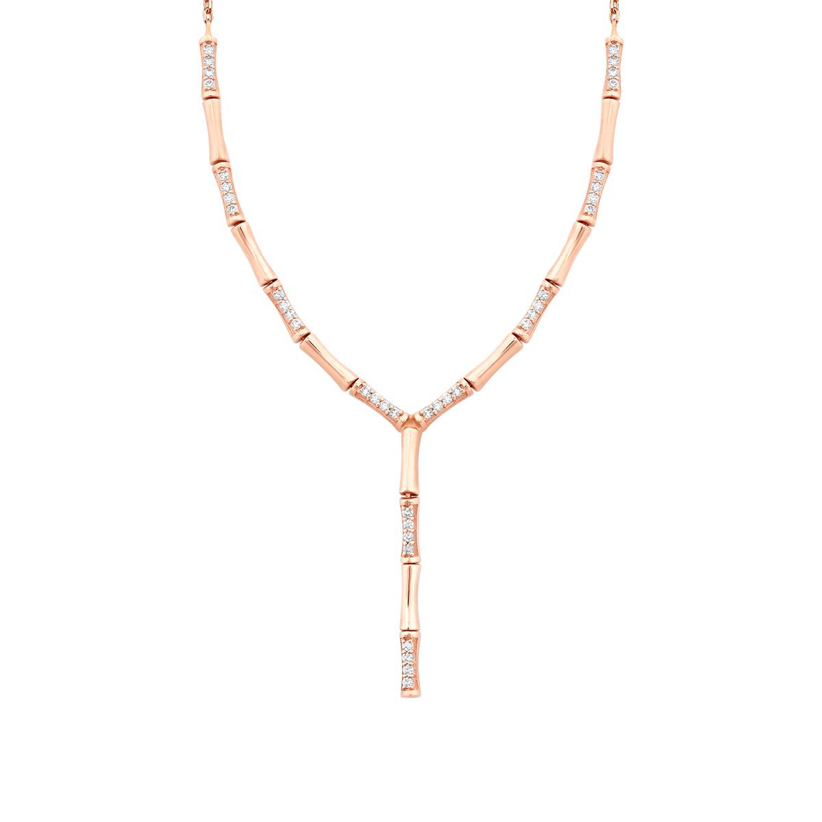 0.37 Carat Diamond Long Dangle Stone Trend Necklace