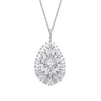 2.40 Carat Diamond Baguette Stone Pear Necklace