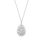 2.40 Carat Diamond Baguette Stone Pear Necklace