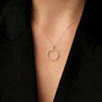 0.12 Carat Diamond Stone Round Necklace
