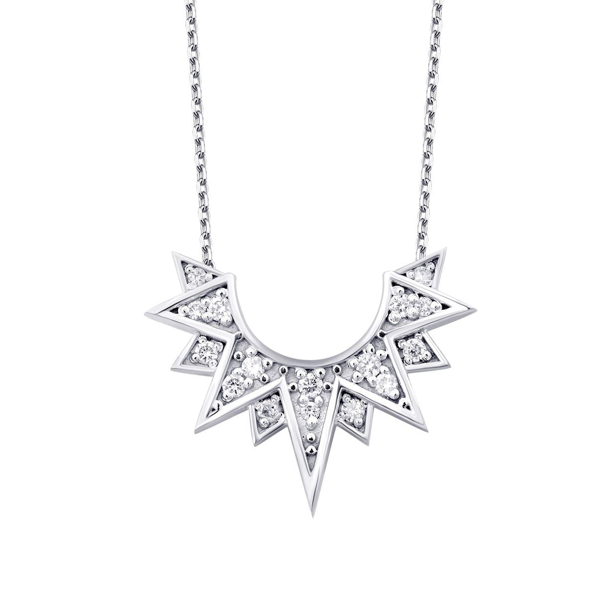 0.13 Carat Diamond Triangle Detailed Trend Necklace
