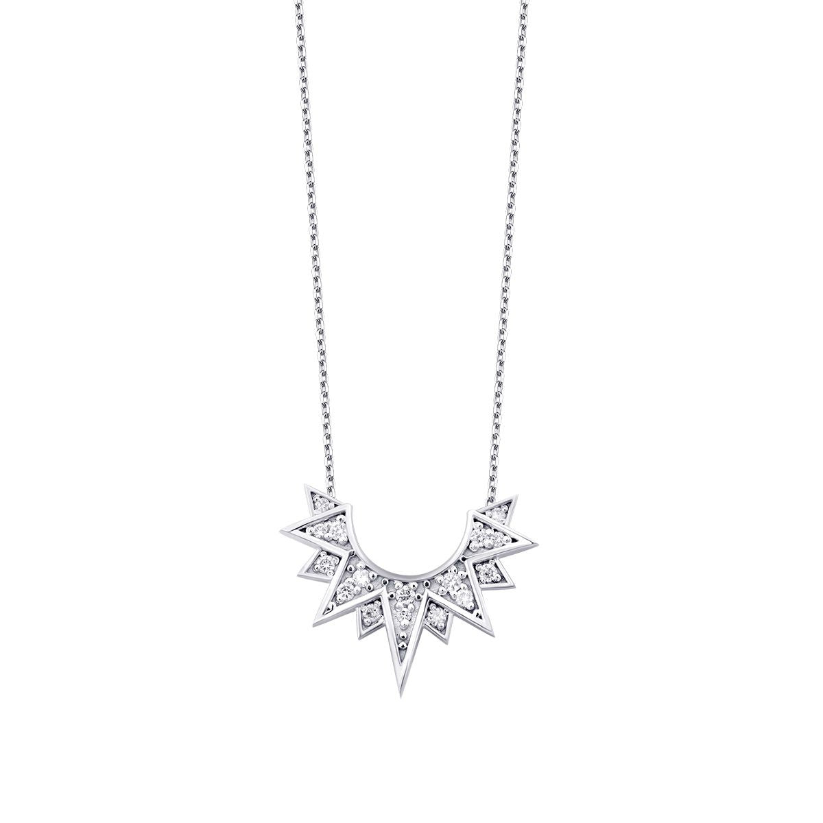 0.13 Carat Diamond Triangle Detailed Trend Necklace