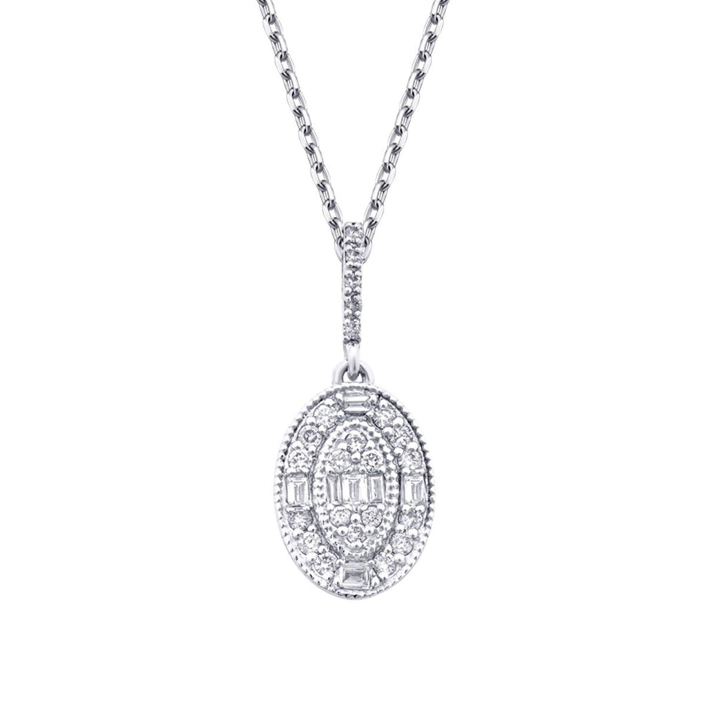 0.21 Carat Diamond Baguette Necklace