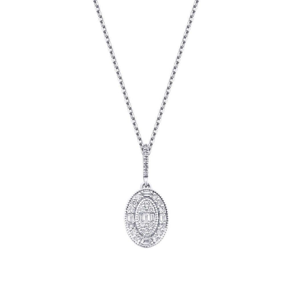 0.21 Carat Diamond Baguette Necklace