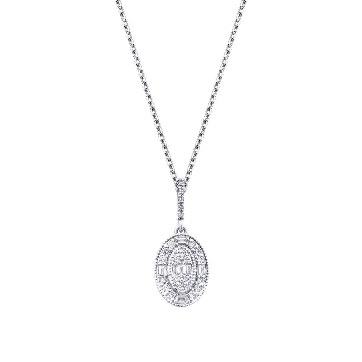 0.21 Carat Diamond Baguette Necklace