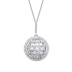 0.51 Carat Diamond Baguette Stone Round Necklace