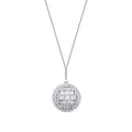 0.51 Carat Diamond Baguette Stone Round Necklace