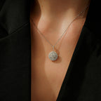 0.51 Carat Diamond Baguette Stone Round Necklace