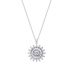 0.97 Carat Diamond Baguette Sun Necklace