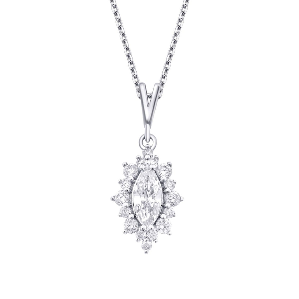 0.46 Carat Diamond Marquise Necklace
