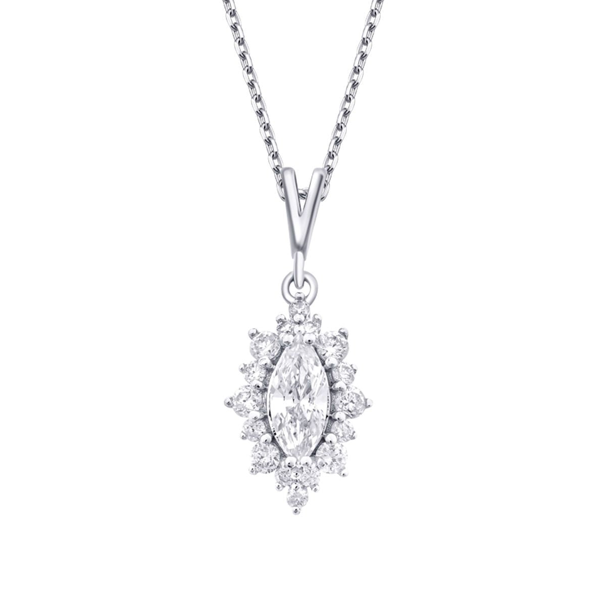 0.46 Carat Diamond Marquise Necklace