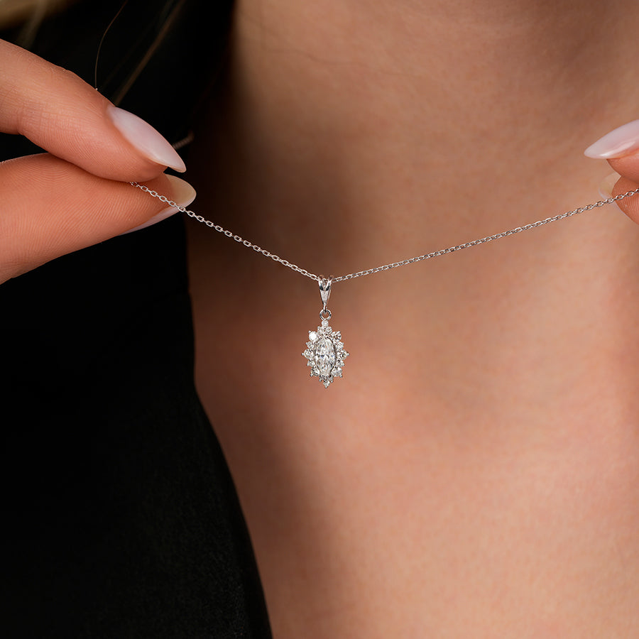 0.46 Carat Diamond Marquise Necklace