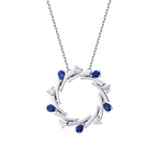 1.45 Carat Diamond Sapphire Necklace