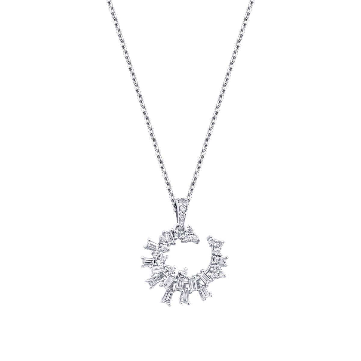 0.34 Carat Diamond Trend Baguette Necklace