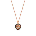 0.13 Carat Diamond Black Stone Heart Necklace