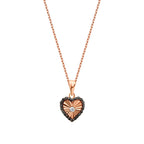 0.13 Carat Diamond Black Stone Heart Necklace