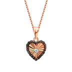 0.13 Carat Diamond Black Stone Heart Necklace
