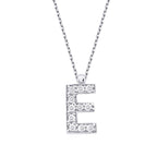 0.07 Carat Diamond E Letter Necklace