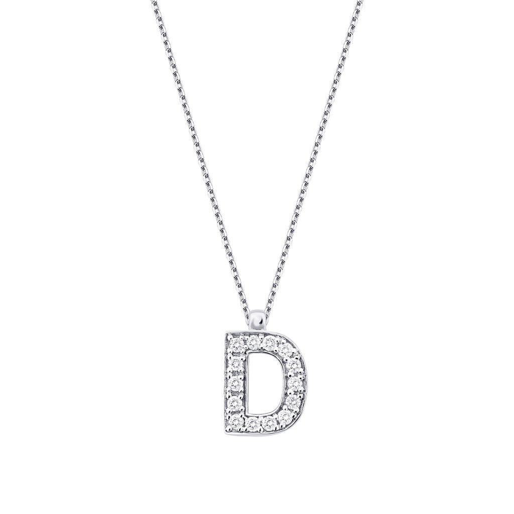 0.08 Carat Diamond D Letter Necklace