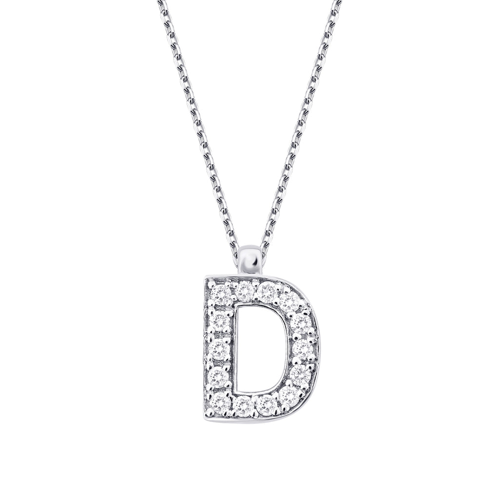 0.08 Carat Diamond D Letter Necklace