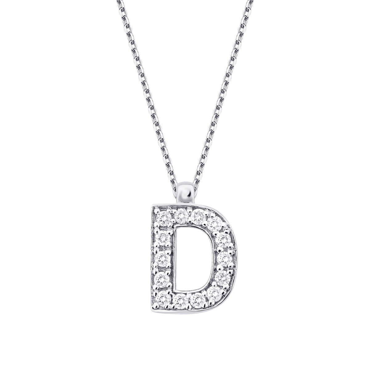 0.08 Carat Diamond D Letter Necklace