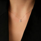 0.08 Carat Diamond D Letter Necklace