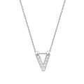 0.04 Carat Diamond V Letter Necklace