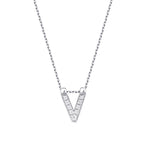 0.04 Carat Diamond V Letter Necklace