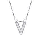 0.04 Carat Diamond V Letter Necklace